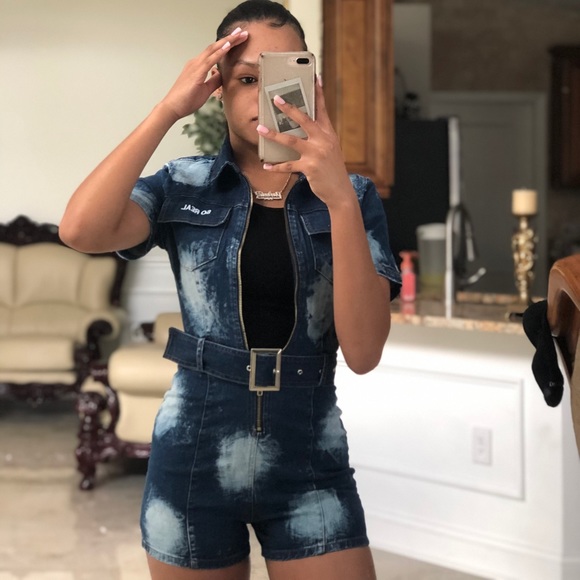 Short jean jumpsuit - Picture 5 of 6